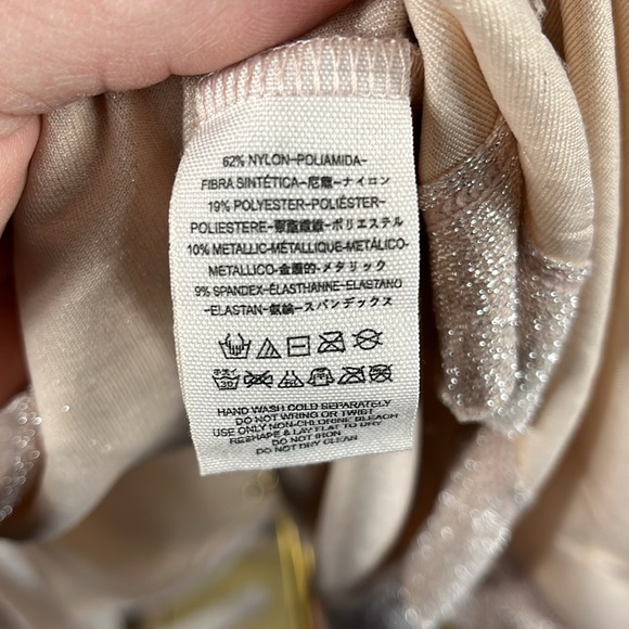 Free People One More Time Lurex Wrap Dress in Peach. - Picture 9 of 10